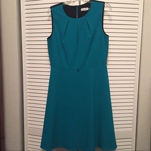 Calvin Klein A line Dress size 12 Teal & Black